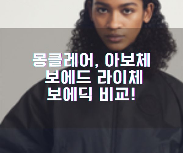 몽클레어아보체 보에드 라이체 보에딕 비교!