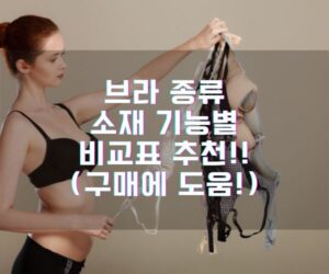 브라 종류 소재 기능별 비교표 추천!