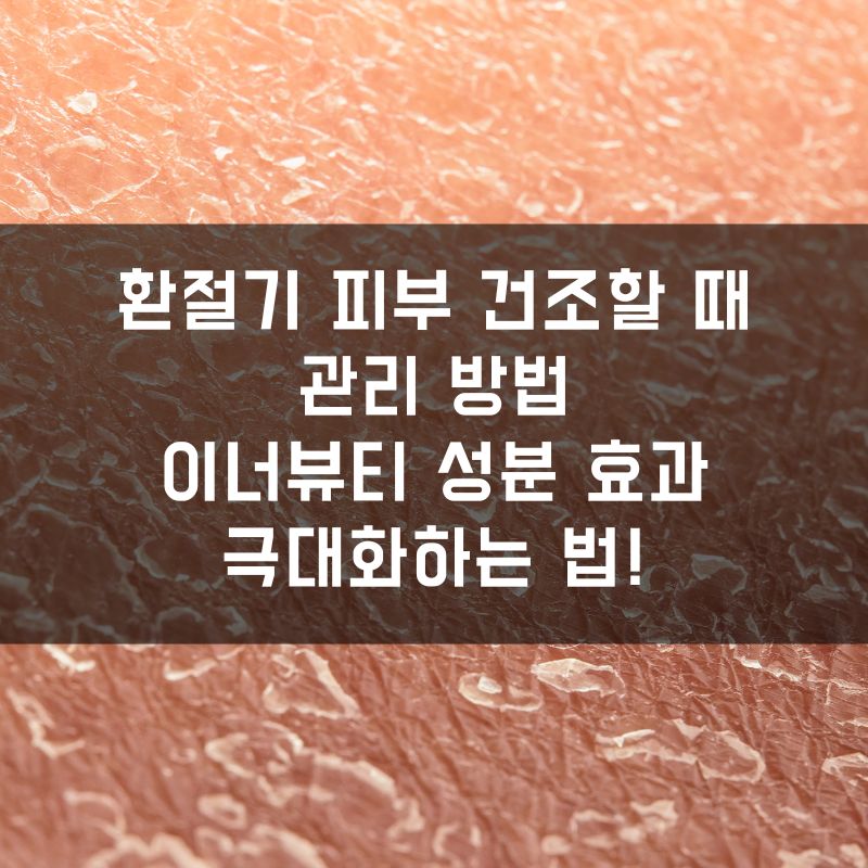 환절기 피부 건조할 때 관리 방법, 이너뷰티 성분 효과 극대화하는 법!