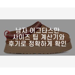 남자 어그타스만 사이즈 팁 계산기와 후기로 정확하게 확인