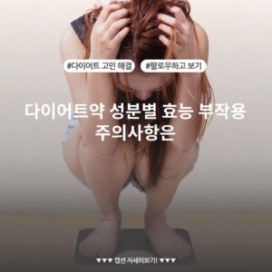 다이어트약 성분별 효능 부작용 주의사항은