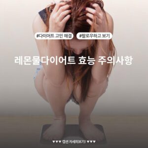 레몬물다이어트 효능 주의사항