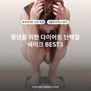 중년을 위한 다이어트 단백질 쉐이크 BEST3