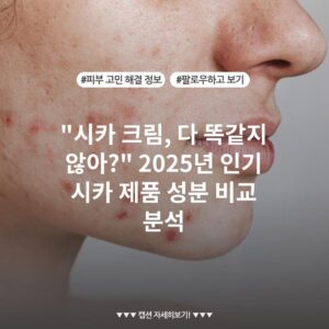 "시카 크림, 다 똑같지 않아?" 2025년 인기 시카 제품 성분 비교 분석