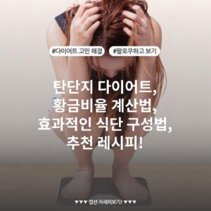 탄단지 다이어트, 황금비율 계산법, 효과적인 식단 구성법, 추천 레시피!