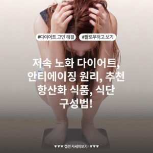 저속 노화 다이어트, 안티에이징 원리, 추천 항산화 식품, 식단 구성법!
