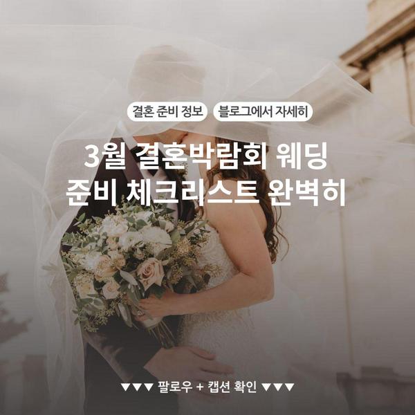 3월 결혼박람회 웨딩 준비 체크리스트 완벽히
