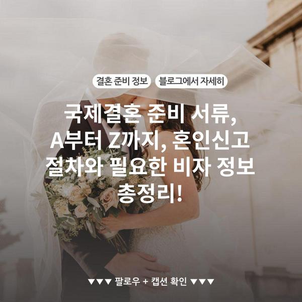 국제결혼 준비 서류, A부터 Z까지, 혼인신고 절차와 필요한 비자 정보 총정리!