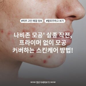 나비존 모공' 실종 작전, 프라이머 없이 모공 커버하는 스킨케어 방법!