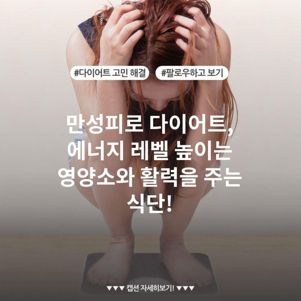 만성피로 다이어트, 에너지 레벨 높이는 영양소와 활력을 주는 식단!