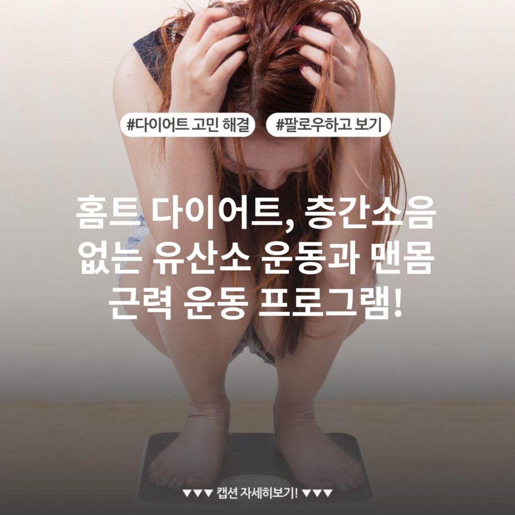 홈트 다이어트, 층간소음 없는 유산소 운동과 맨몸 근력 운동 프로그램!