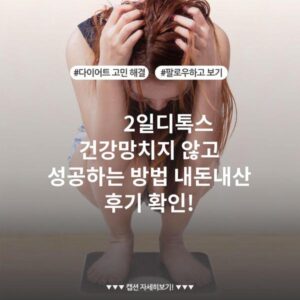 2일디톡스 건강망치지 않고 성공하는 방법 내돈내산 후기 확인!