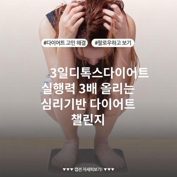 3일디톡스다이어트 실행력 3배 올리는 심리기반 다이어트 챌린지