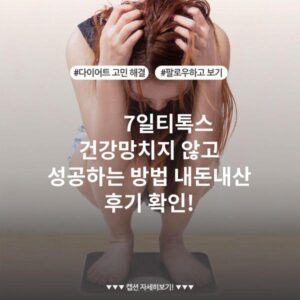 7일티톡스 건강망치지 않고 성공하는 방법 내돈내산 후기 확인!