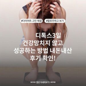 디톡스3일 건강망치지 않고 성공하는 방법 내돈내산 후기 확인!