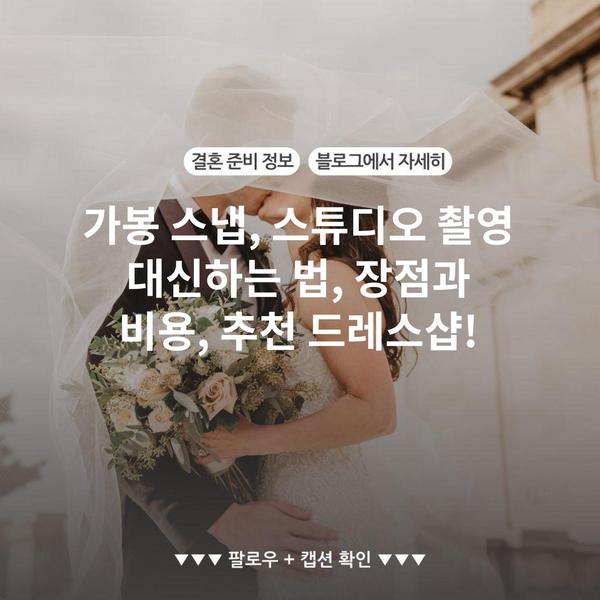 가봉 스냅, 스튜디오 촬영 대신하는 법, 장점과 비용, 추천 드레스샵!