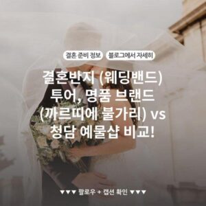 결혼반지 (웨딩밴드) 투어, 명품 브랜드(까르띠에 불가리) vs 청담 예물샵 비교!