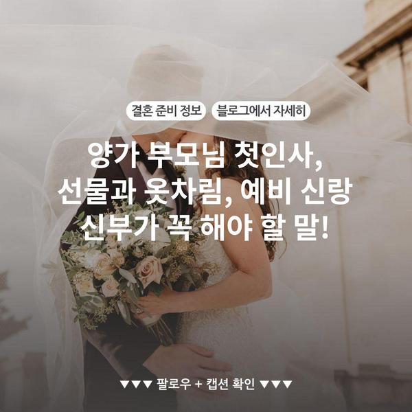 양가 부모님 첫인사, 선물과 옷차림, 예비 신랑 신부가 꼭 해야 할 말!