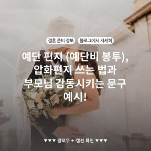 예단 편지 (예단비 봉투), 압화편지 쓰는 법과 부모님 감동시키는 문구 예시! 2 예단 편지 (예단비 봉투), 압화편지 쓰는 법과 부모님 감동시키는 문구 예시!