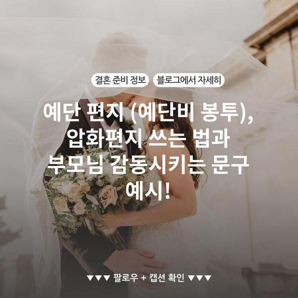 예단 편지 (예단비 봉투), 압화편지 쓰는 법과 부모님 감동시키는 문구 예시!