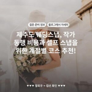 제주도 웨딩스냅, 작가 동행 비용과 셀프 스냅을 위한 계절별 코스 추천!