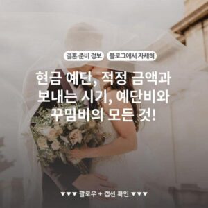 현금 예단, 적정 금액과 보내는 시기, 예단비와 꾸밈비의 모든 것!