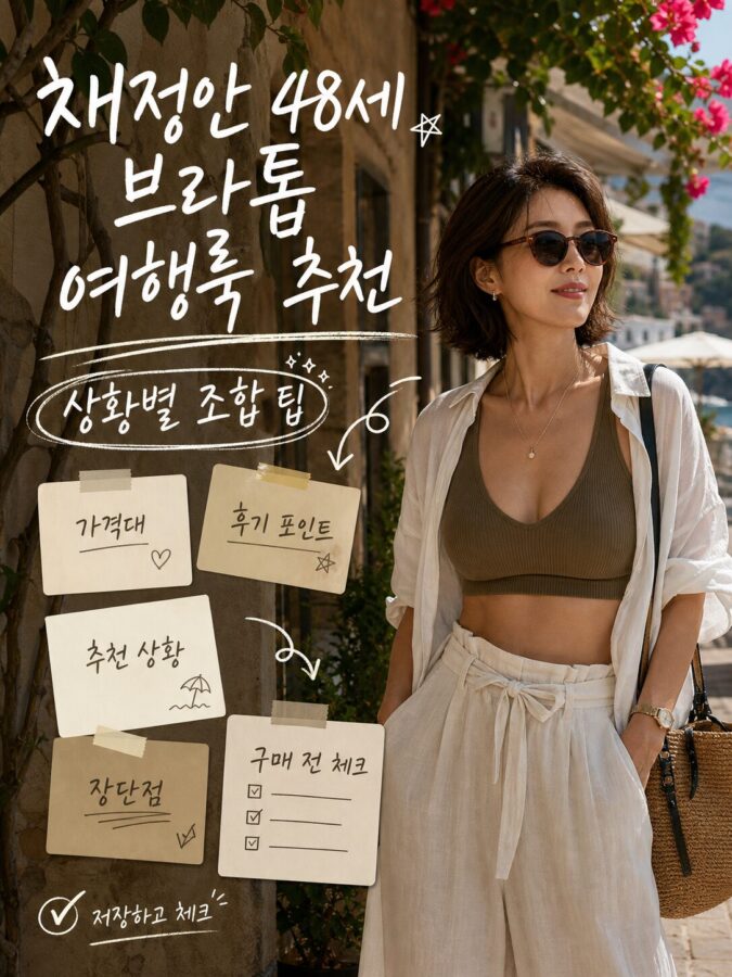 채정안 48세 브라톱 여행룩 추천 상황별 스타일링과 조합 팁 후기 보기 전 체크하세요
