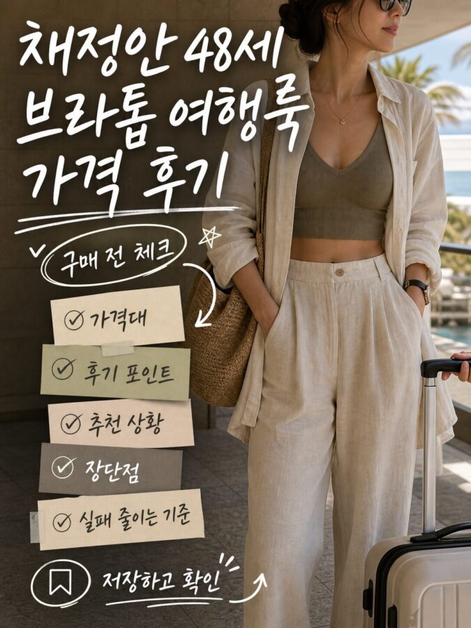 채정안 48세 브라톱 여행룩 가격·후기 보기 전 확인할 장단점 실패하기 전에 확인하세요